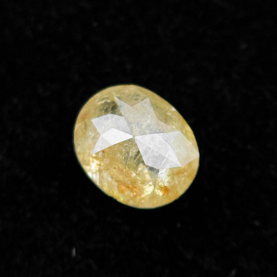 0.35 Ct Oval Rose Cut Yellow Natural Minimalist Diamond