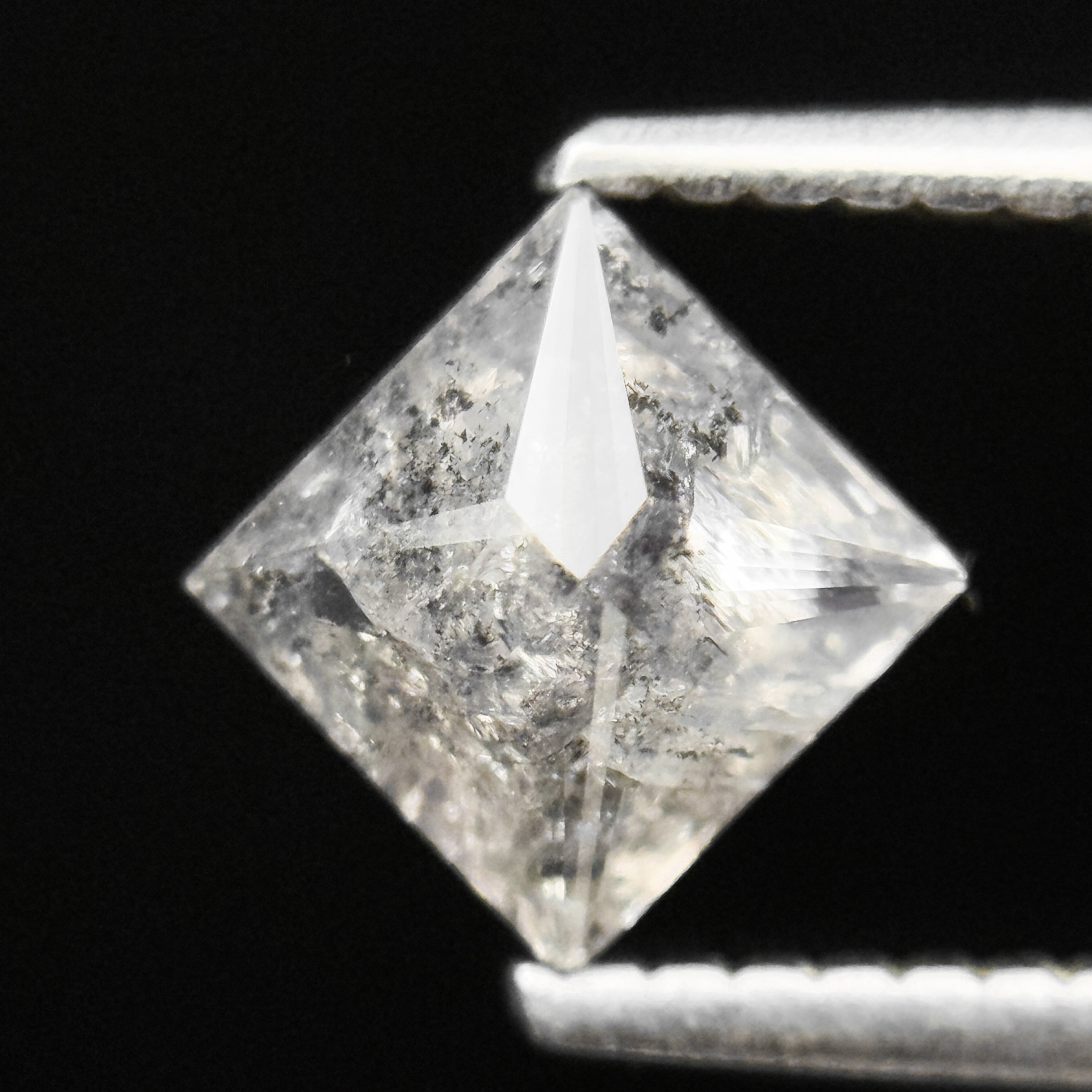 1.14 Ct Princess Rose Cut White Natural Salt and Pepper Diamond