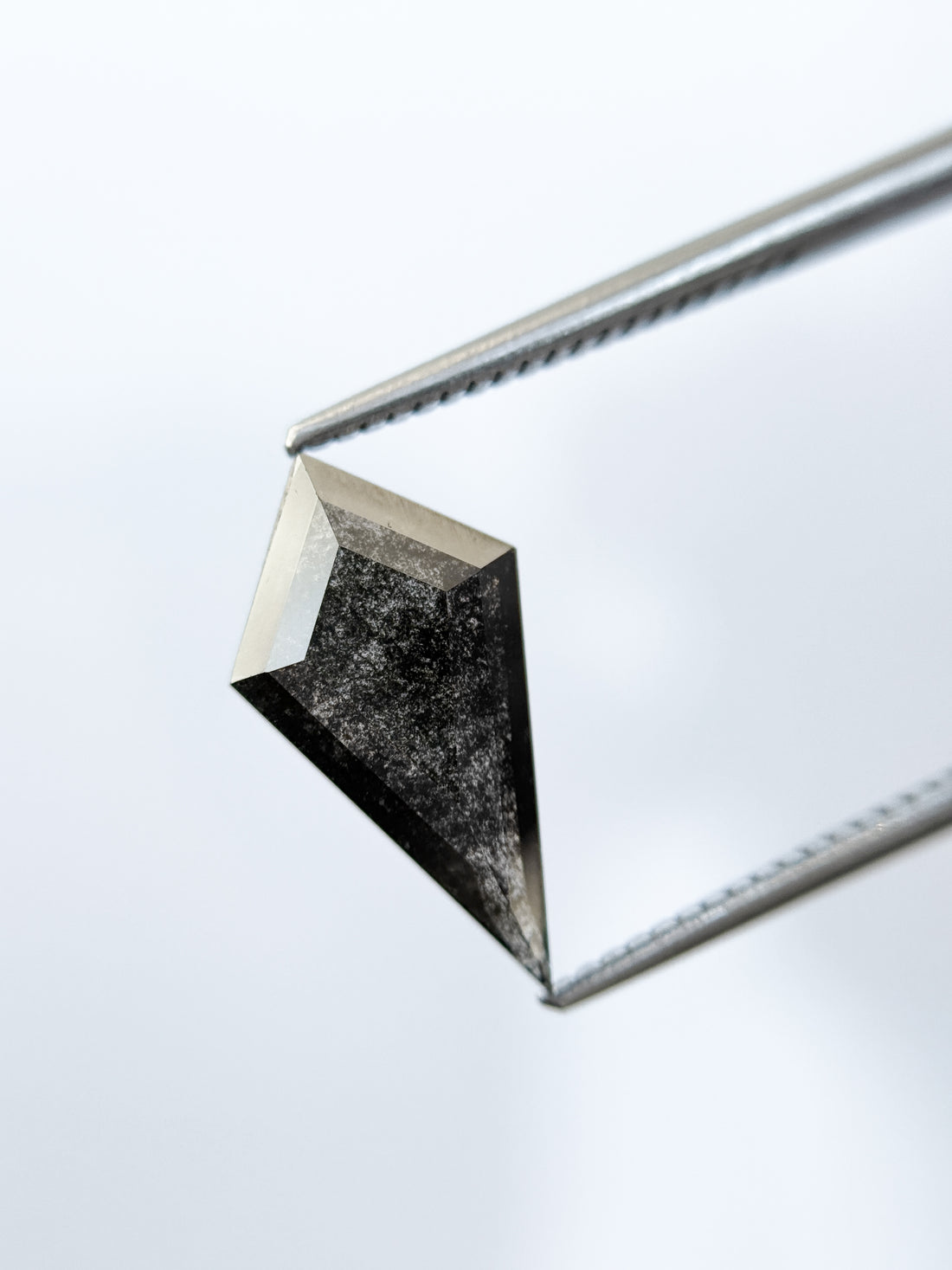 2.37 Ct Kite Rose Cut Grey Natural Salt and Pepper Diamond