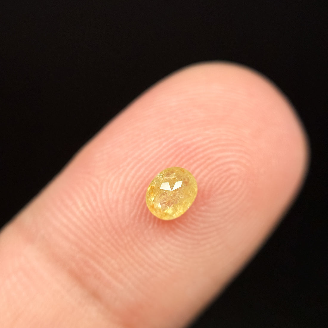 0.35 Ct Oval Rose Cut Yellow Natural Minimalist Diamond