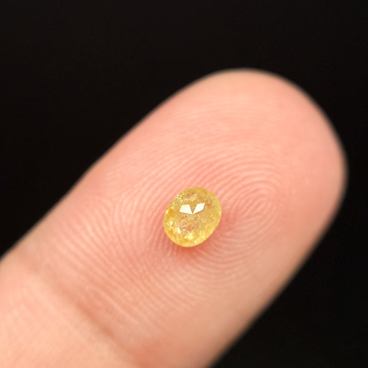 0.35 Ct Oval Rose Cut Yellow Natural Minimalist Diamond
