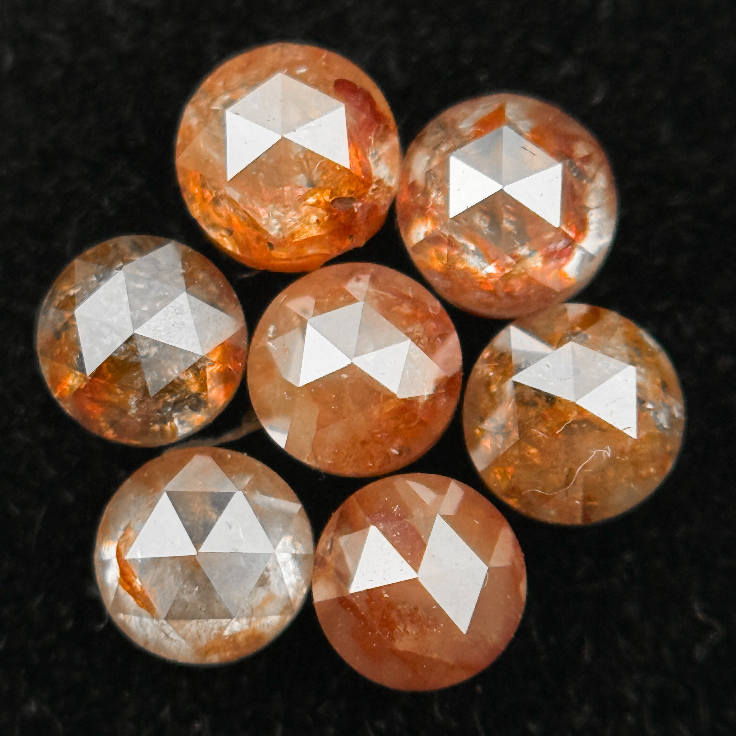 3 MM Round Rose Cut Red Natural Minimal Diamond
