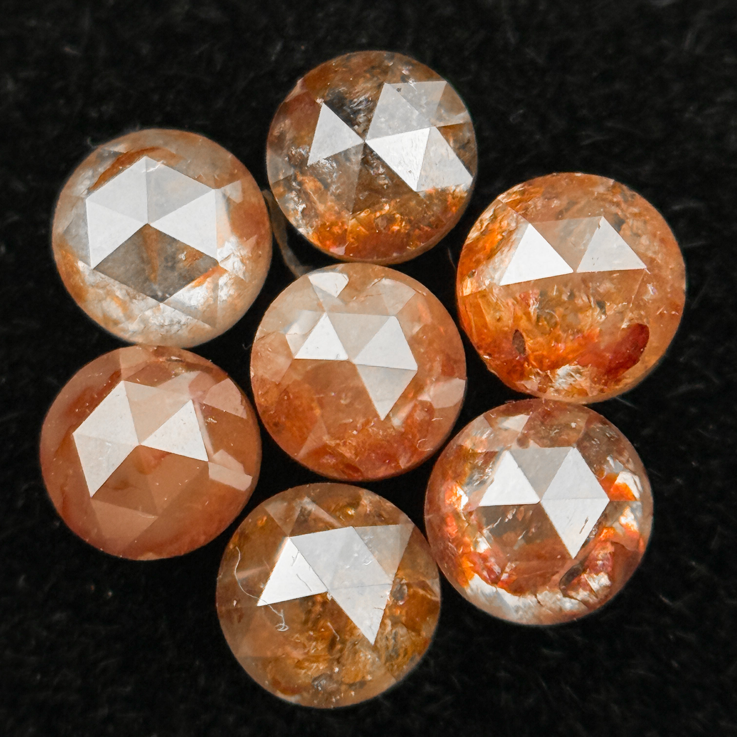 3 MM Round Rose Cut Red Natural Minimal Diamond