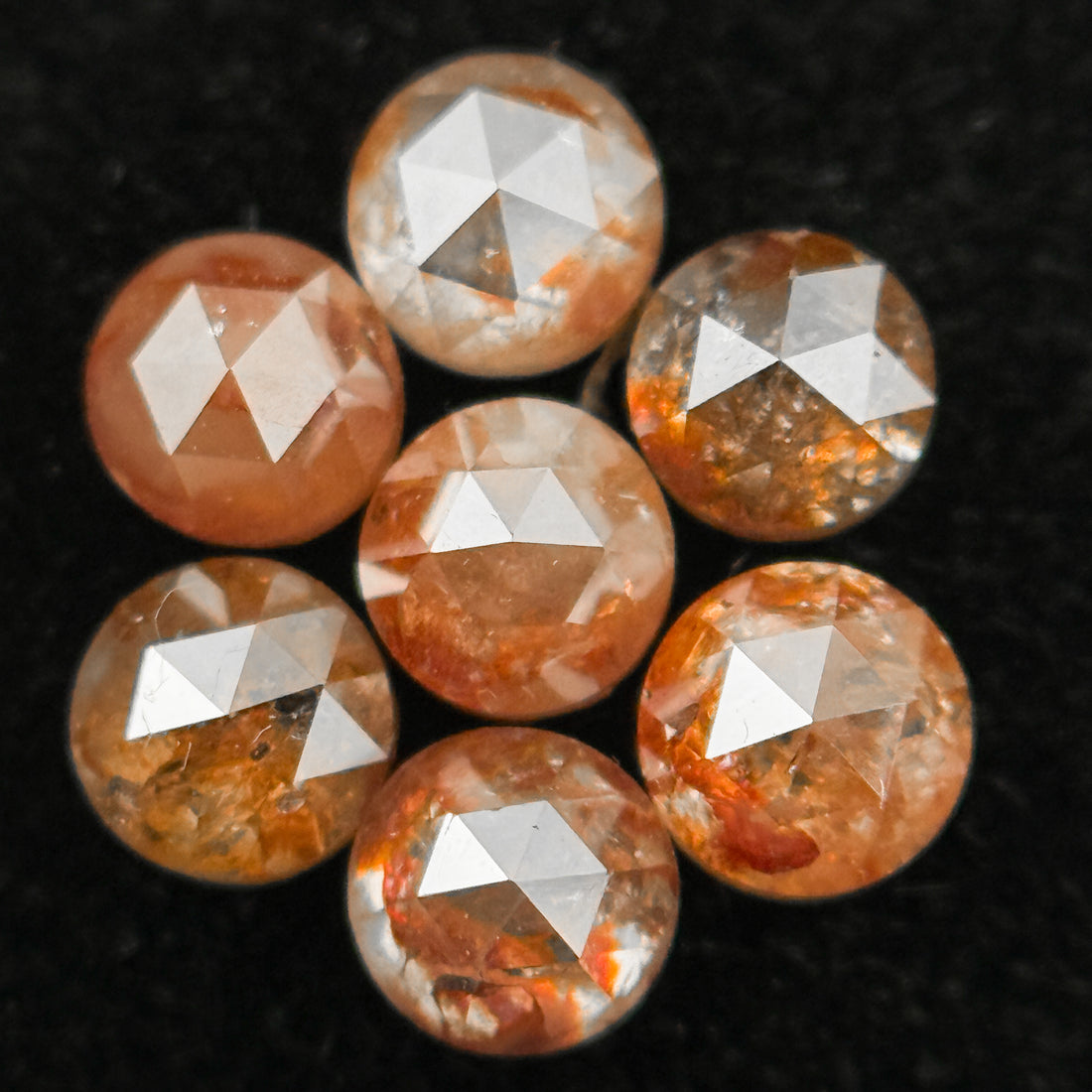 3 MM Round Rose Cut Red Natural Minimal Diamond