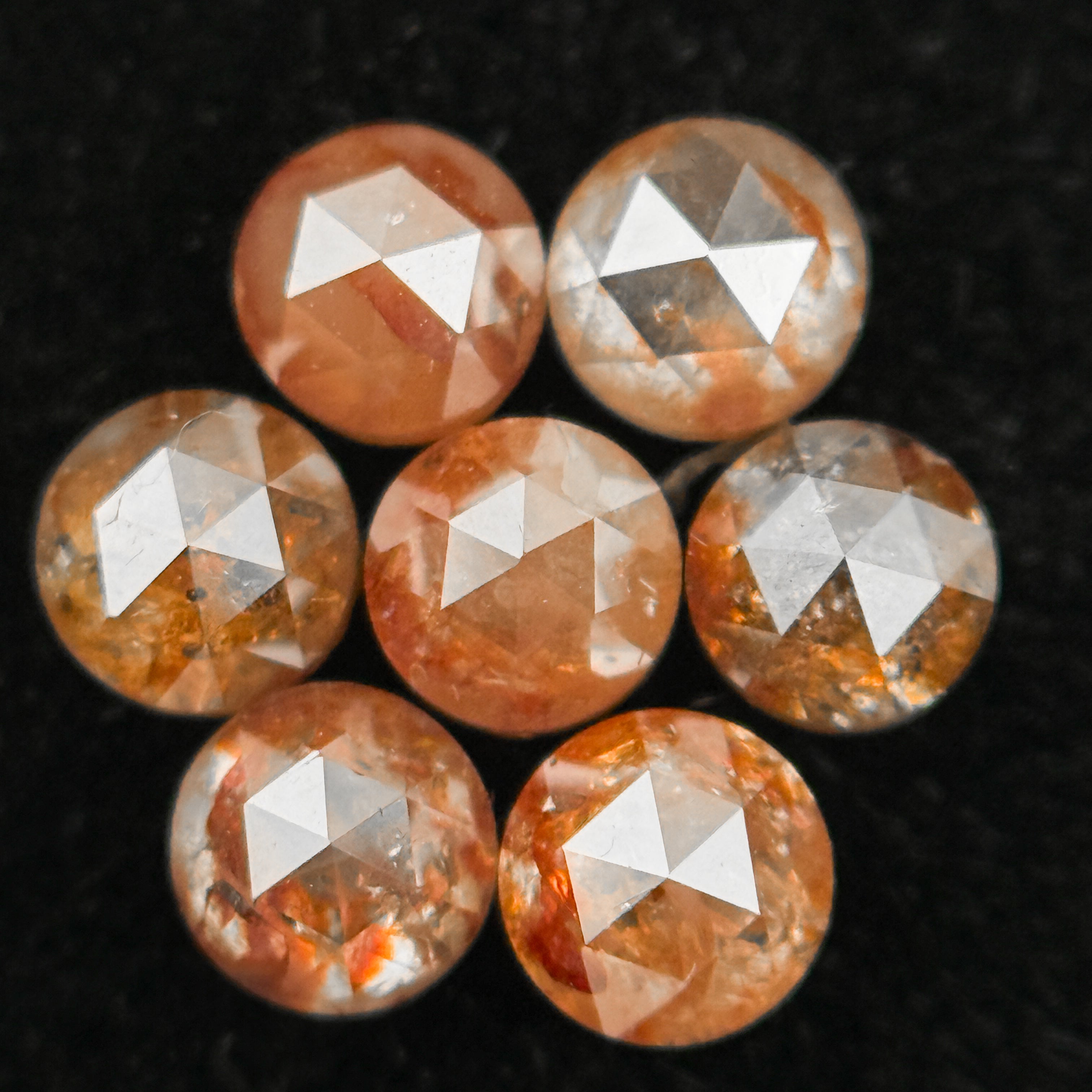3 MM Round Rose Cut Red Natural Minimal Diamond