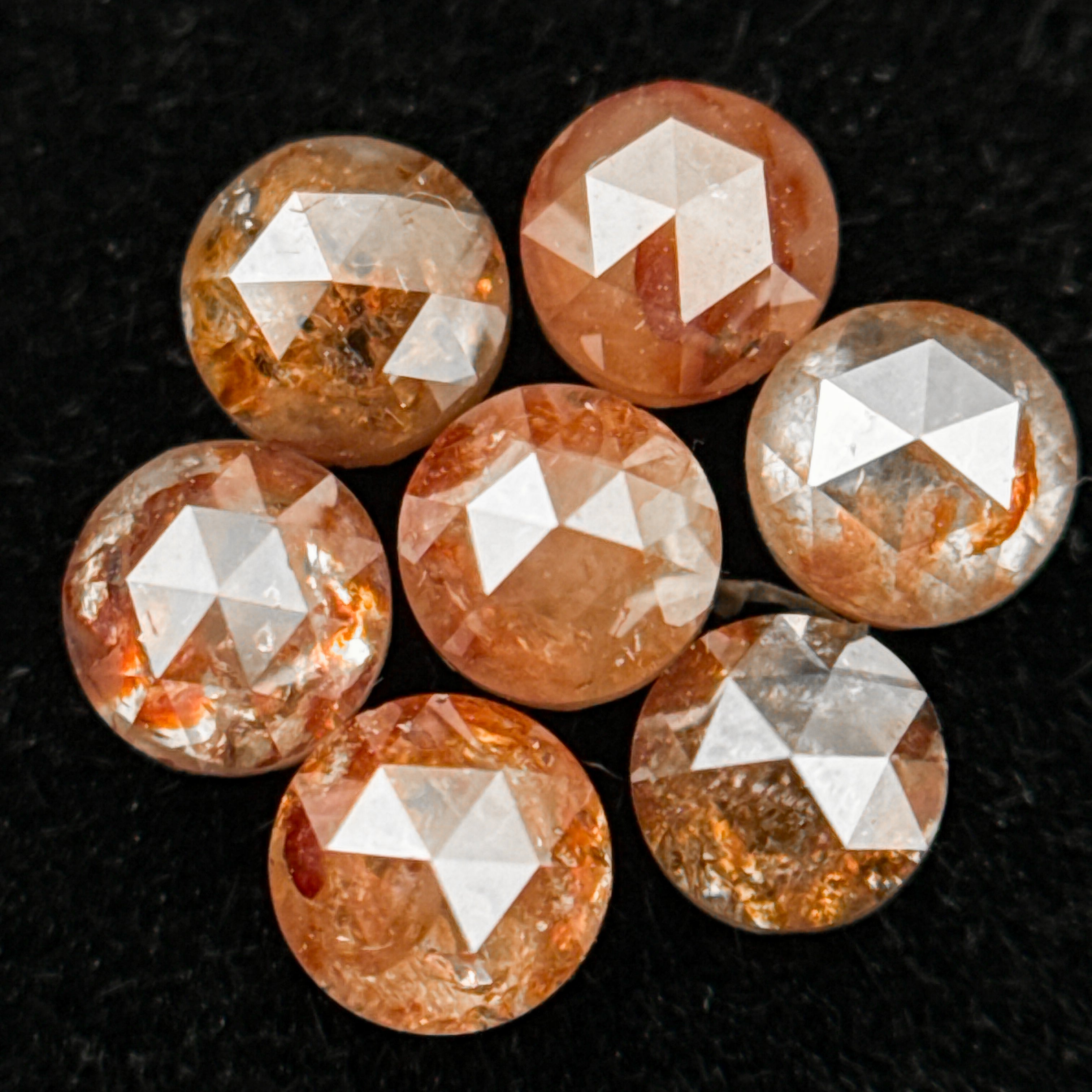 3 MM Round Rose Cut Red Natural Minimal Diamond