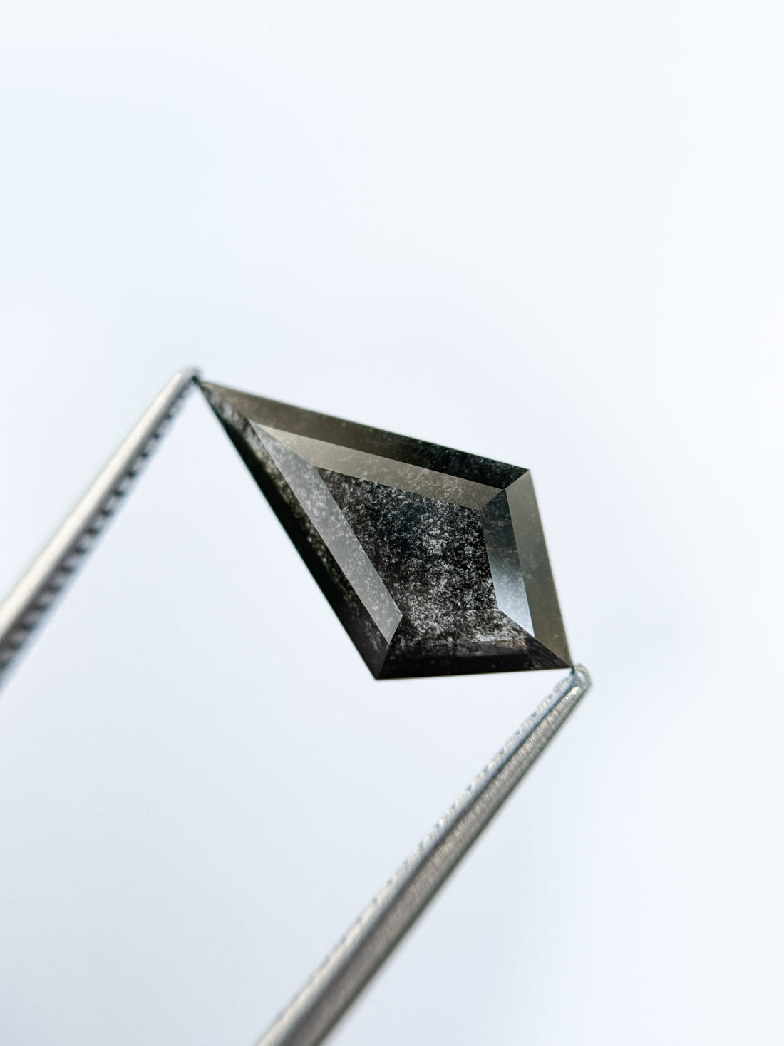 2.37 Ct Kite Rose Cut Grey Natural Salt and Pepper Diamond
