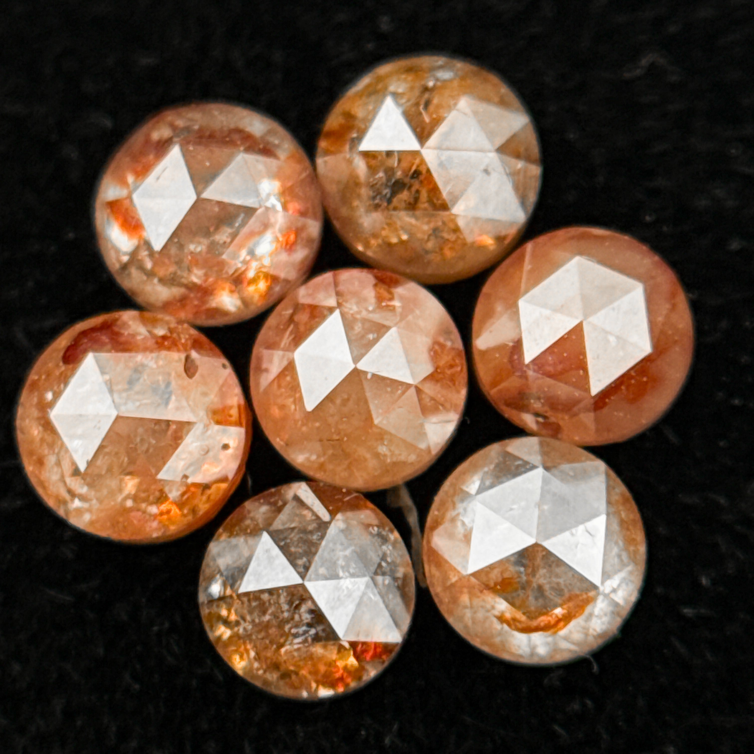 3 MM Round Rose Cut Red Natural Minimal Diamond