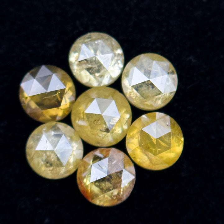 3 MM Round Rose Cut Yellow Natural Minimal Diamond