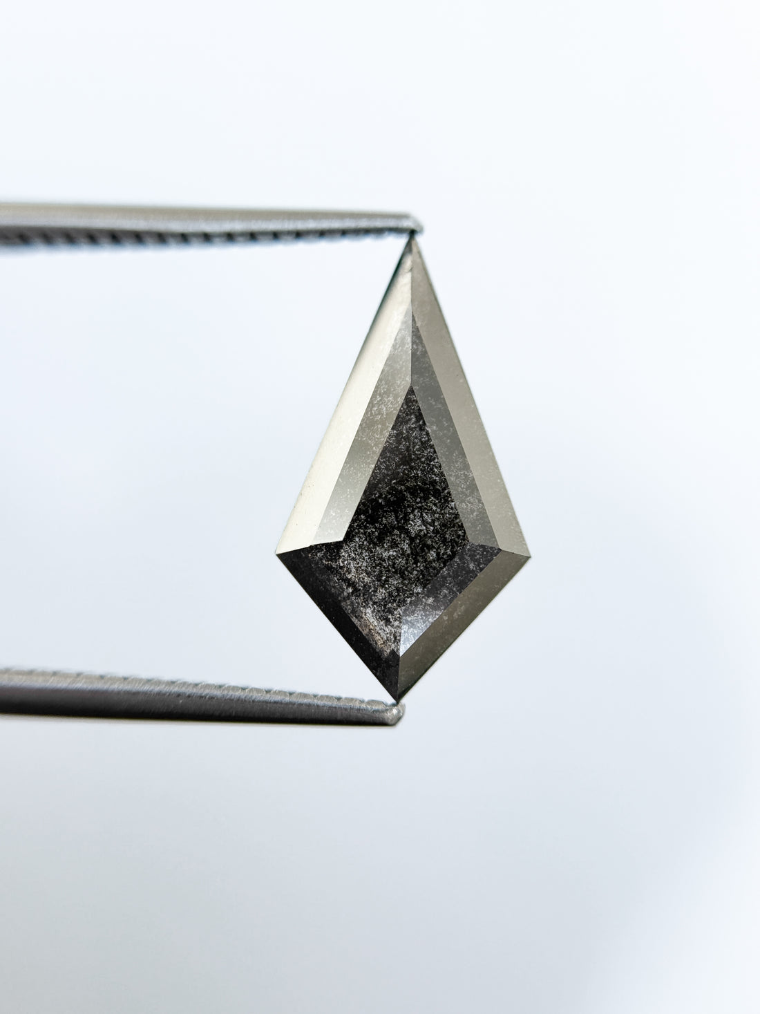 2.37 Ct Kite Rose Cut Grey Natural Salt and Pepper Diamond