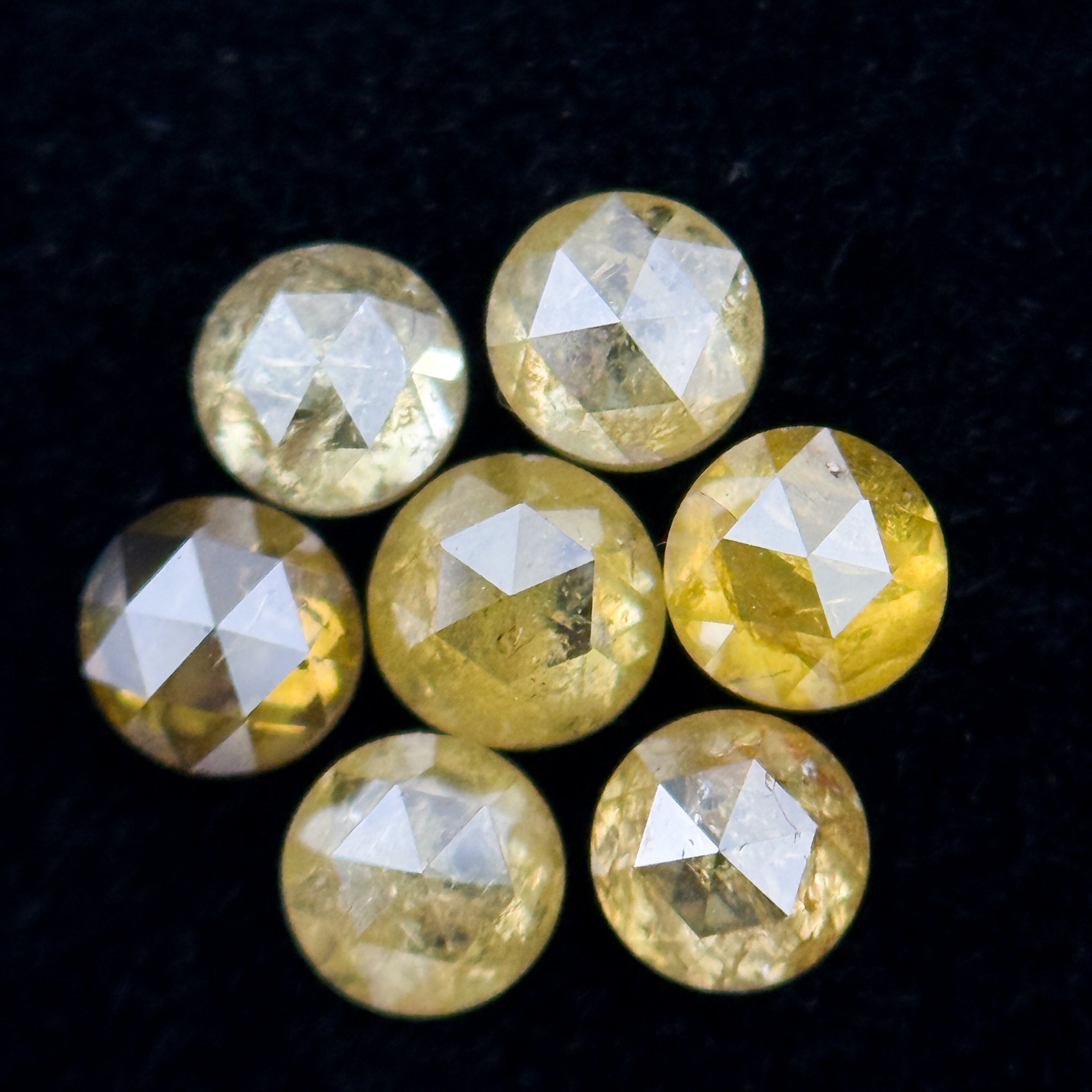 3 MM Round Rose Cut Yellow Natural Minimal Diamond