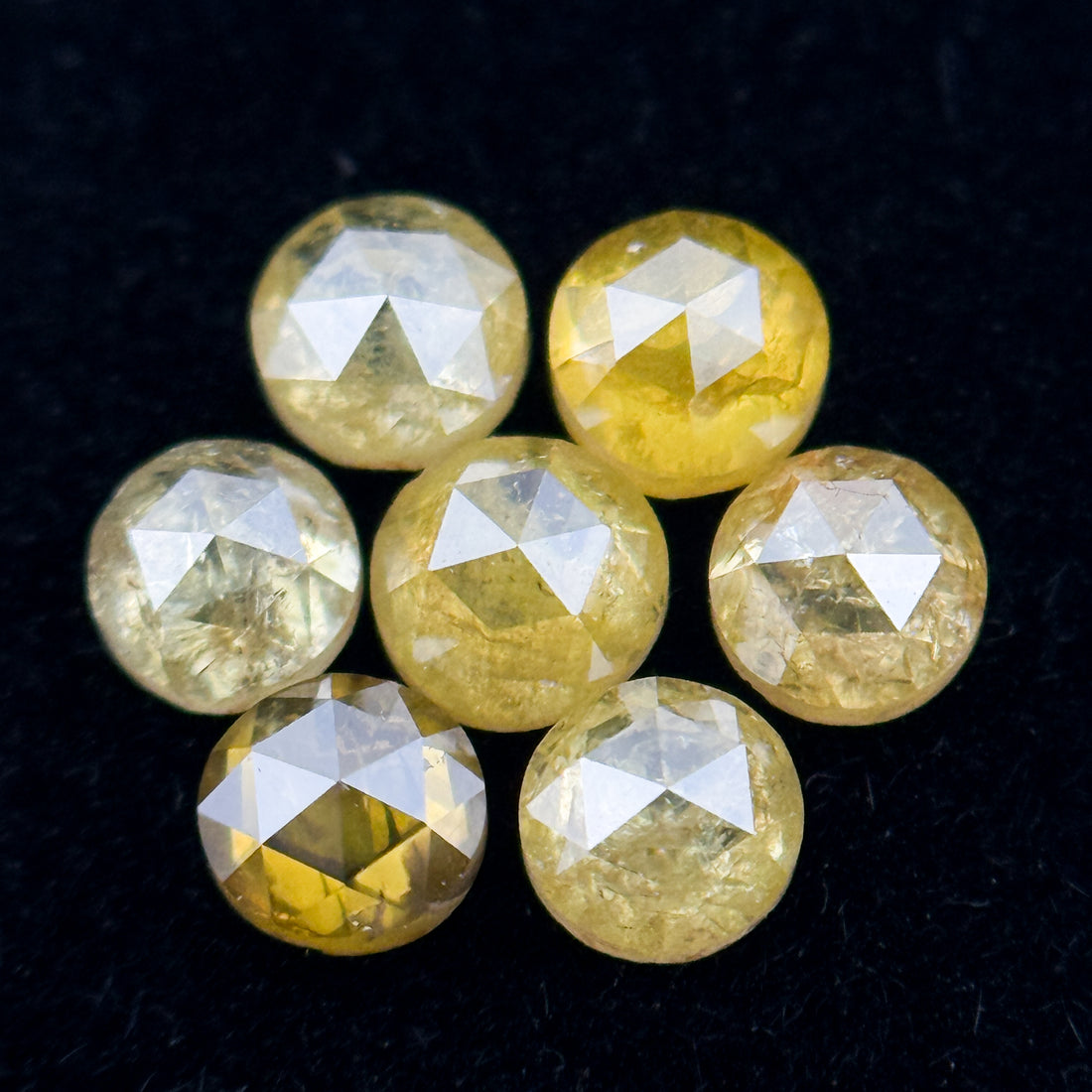 3 MM Round Rose Cut Yellow Natural Minimal Diamond