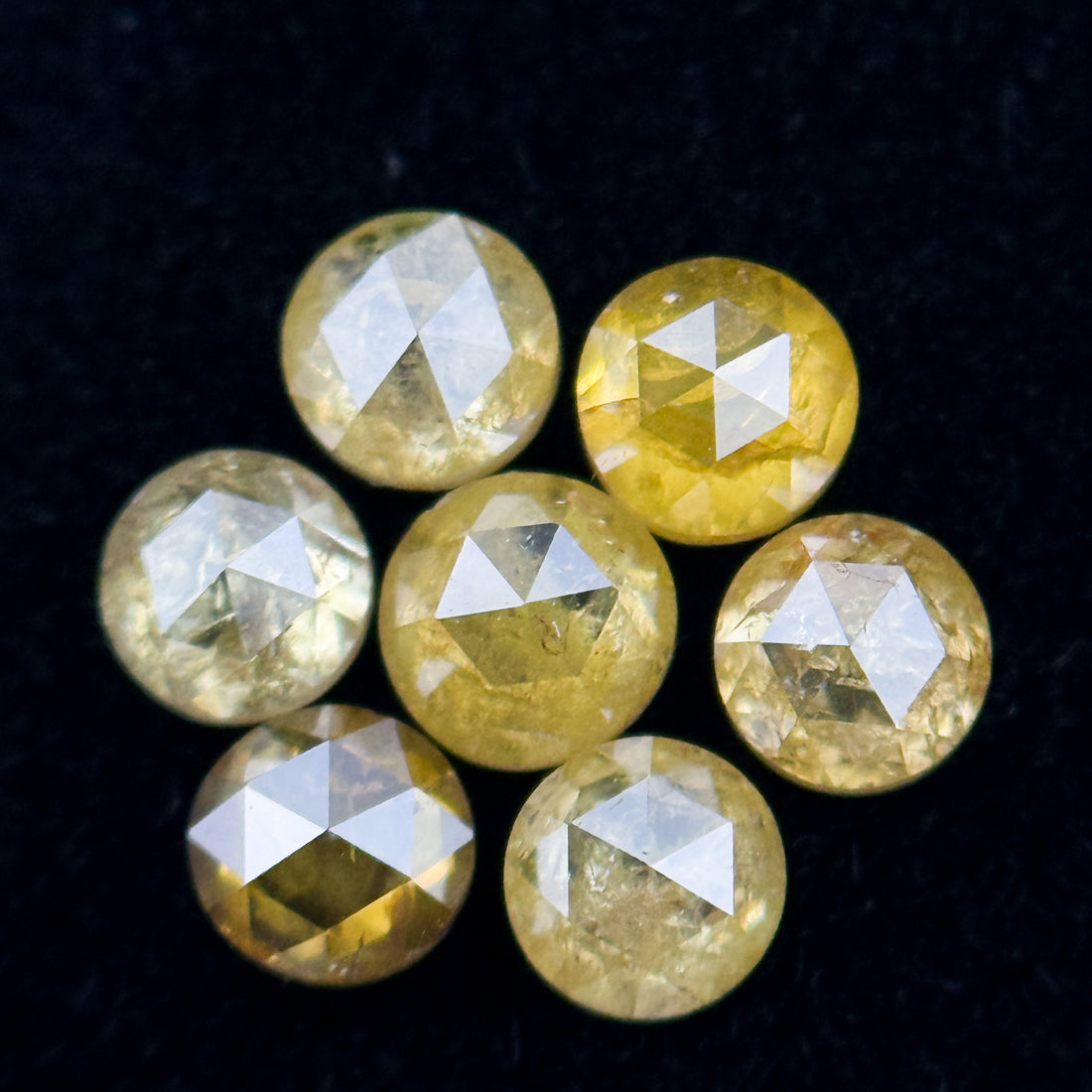 3 MM Round Rose Cut Yellow Natural Minimal Diamond