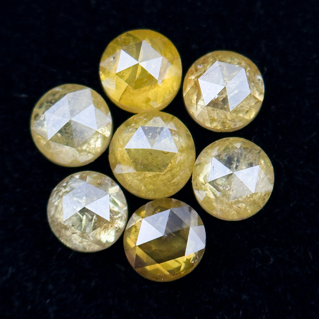 3 MM Round Rose Cut Yellow Natural Minimal Diamond