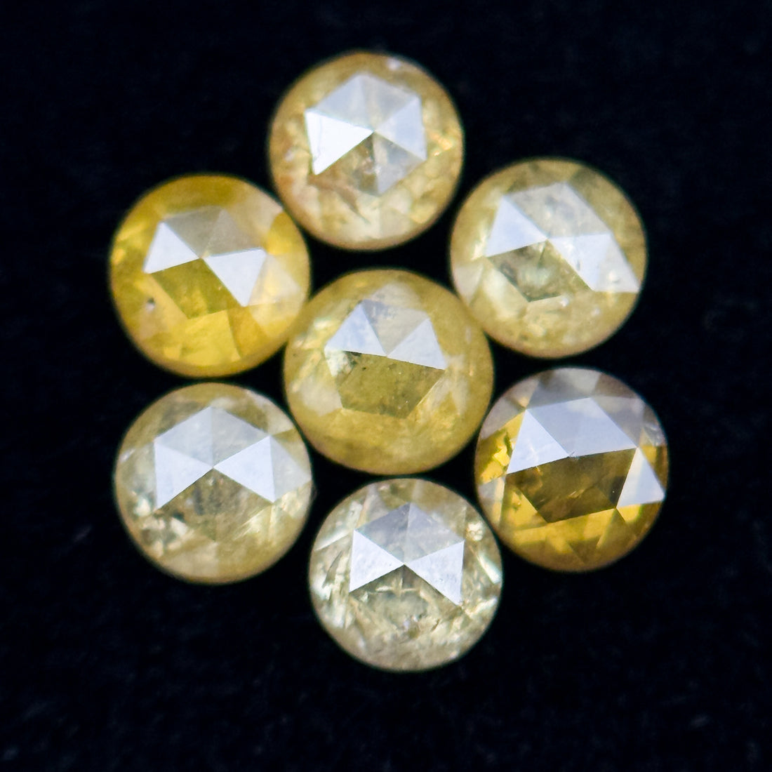 3 MM Round Rose Cut Yellow Natural Minimal Diamond