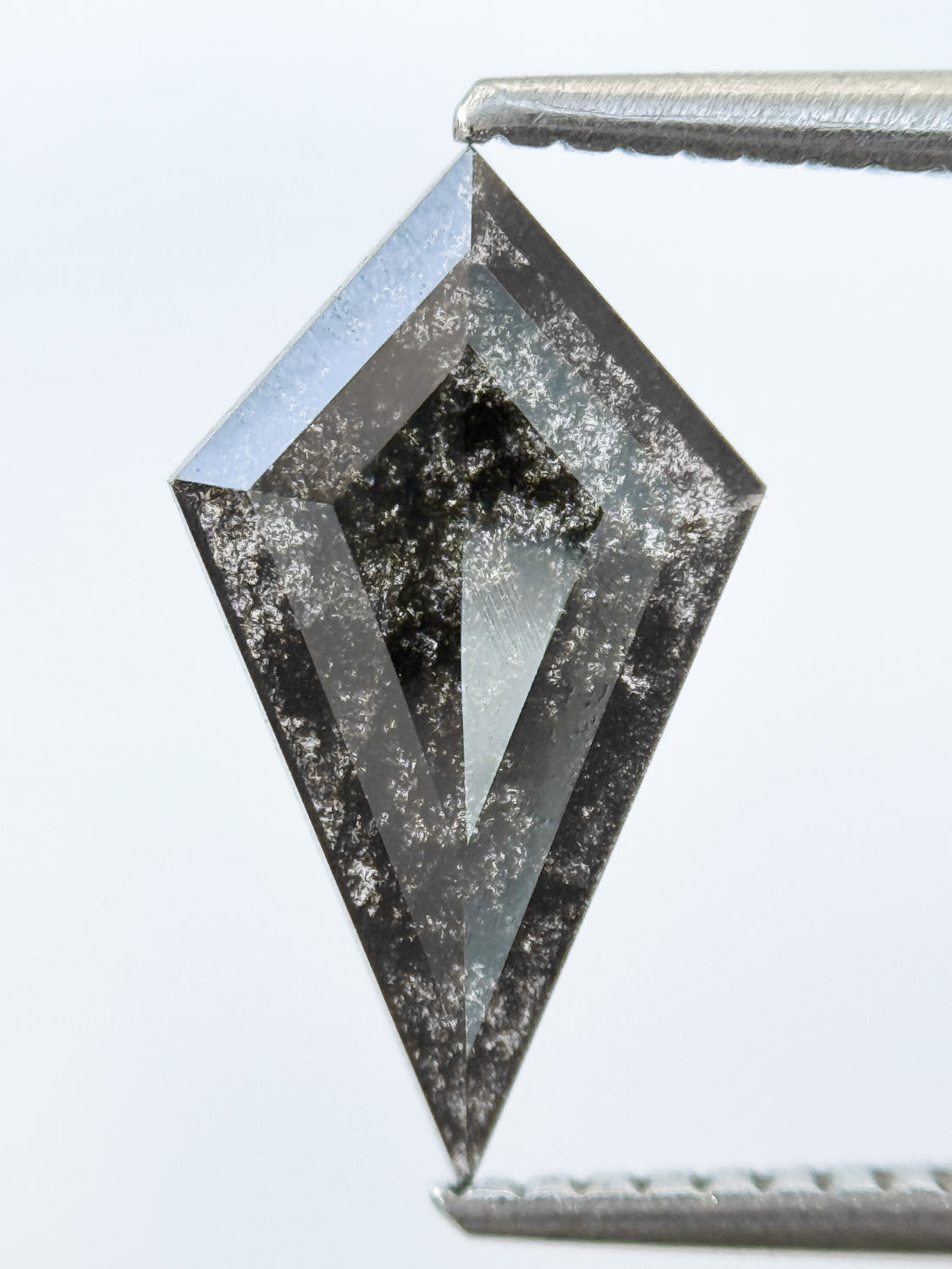 1.13 Ct Kite Rose Cut Grey Natural Salt and Pepper Diamond
