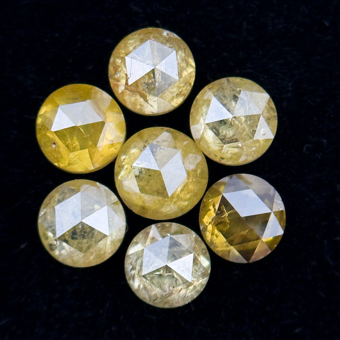 3 MM Round Rose Cut Yellow Natural Minimal Diamond