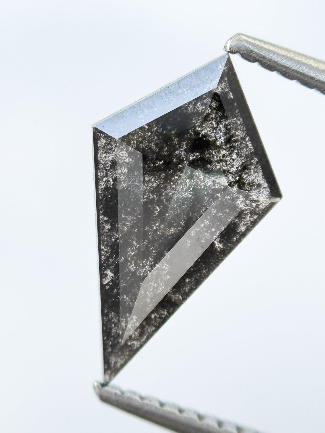 1.13 Ct Kite Rose Cut Grey Natural Salt and Pepper Diamond