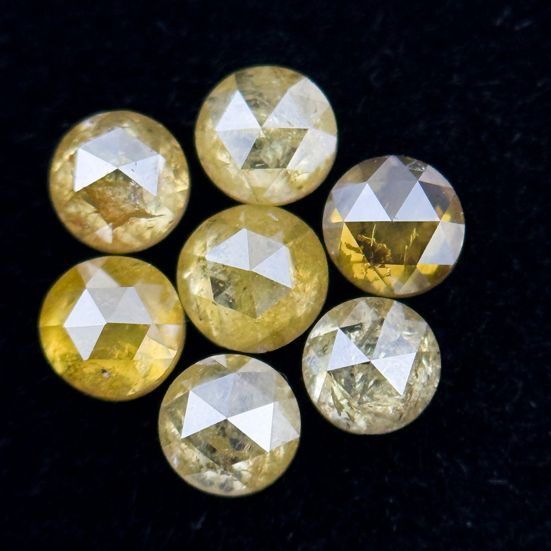 3 MM Round Rose Cut Yellow Natural Minimal Diamond