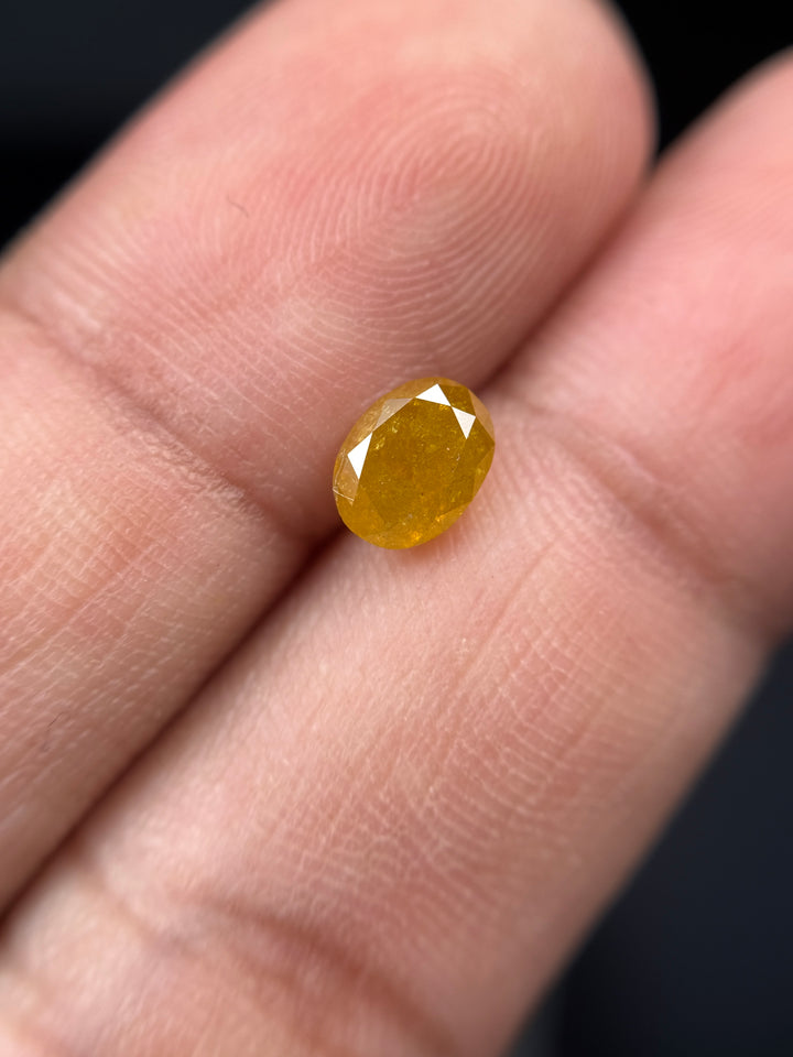 1.22 Ct Oval Brilliant Cut Yellow Natural Fancy Diamond