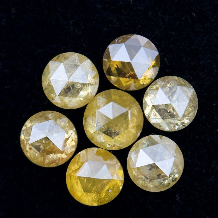 3 MM Round Rose Cut Yellow Natural Minimal Diamond