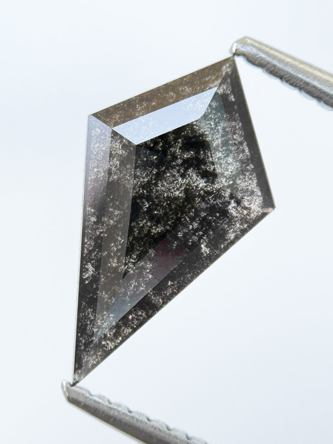 1.13 Ct Kite Rose Cut Grey Natural Salt and Pepper Diamond