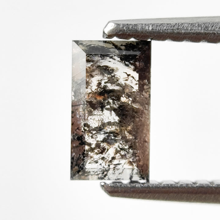 0.47 Ct Baguette Rose Cut Grey Natural Salt and Pepper Diamond