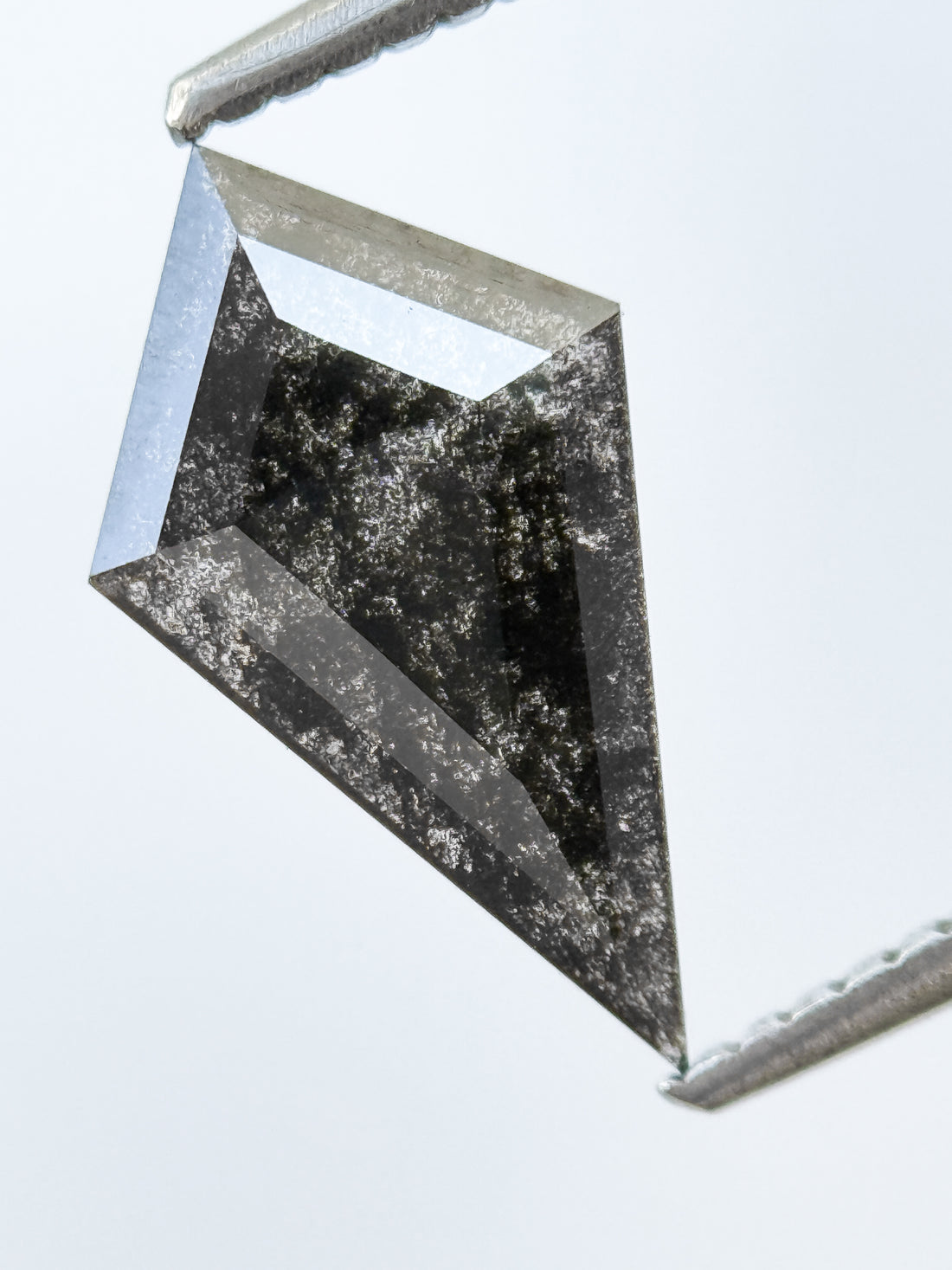 1.13 Ct Kite Rose Cut Grey Natural Salt and Pepper Diamond