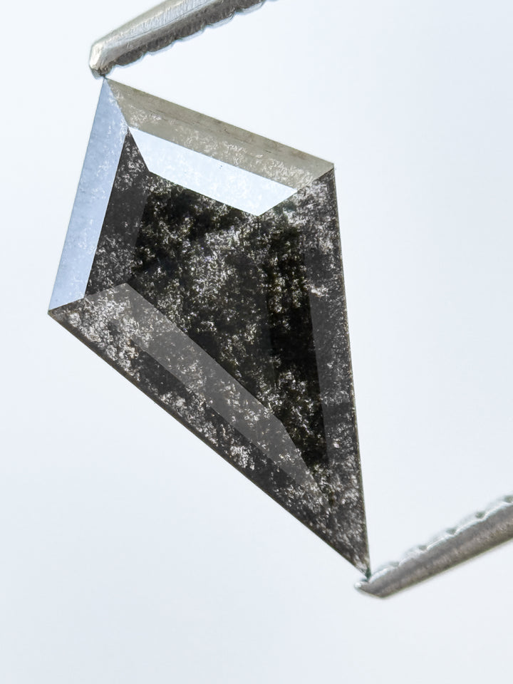 1.13 Ct Kite Rose Cut Grey Natural Salt and Pepper Diamond