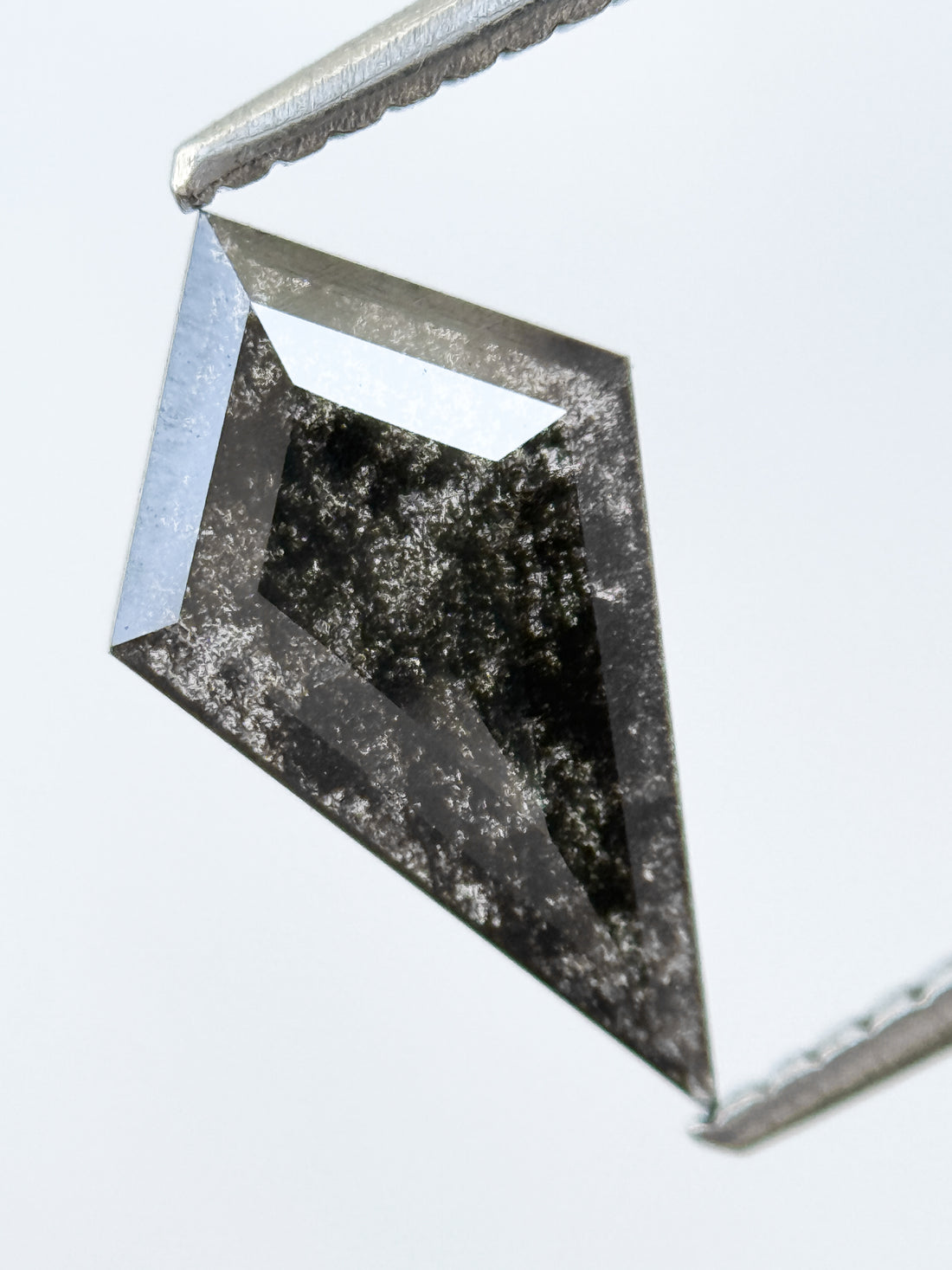 1.13 Ct Kite Rose Cut Grey Natural Salt and Pepper Diamond
