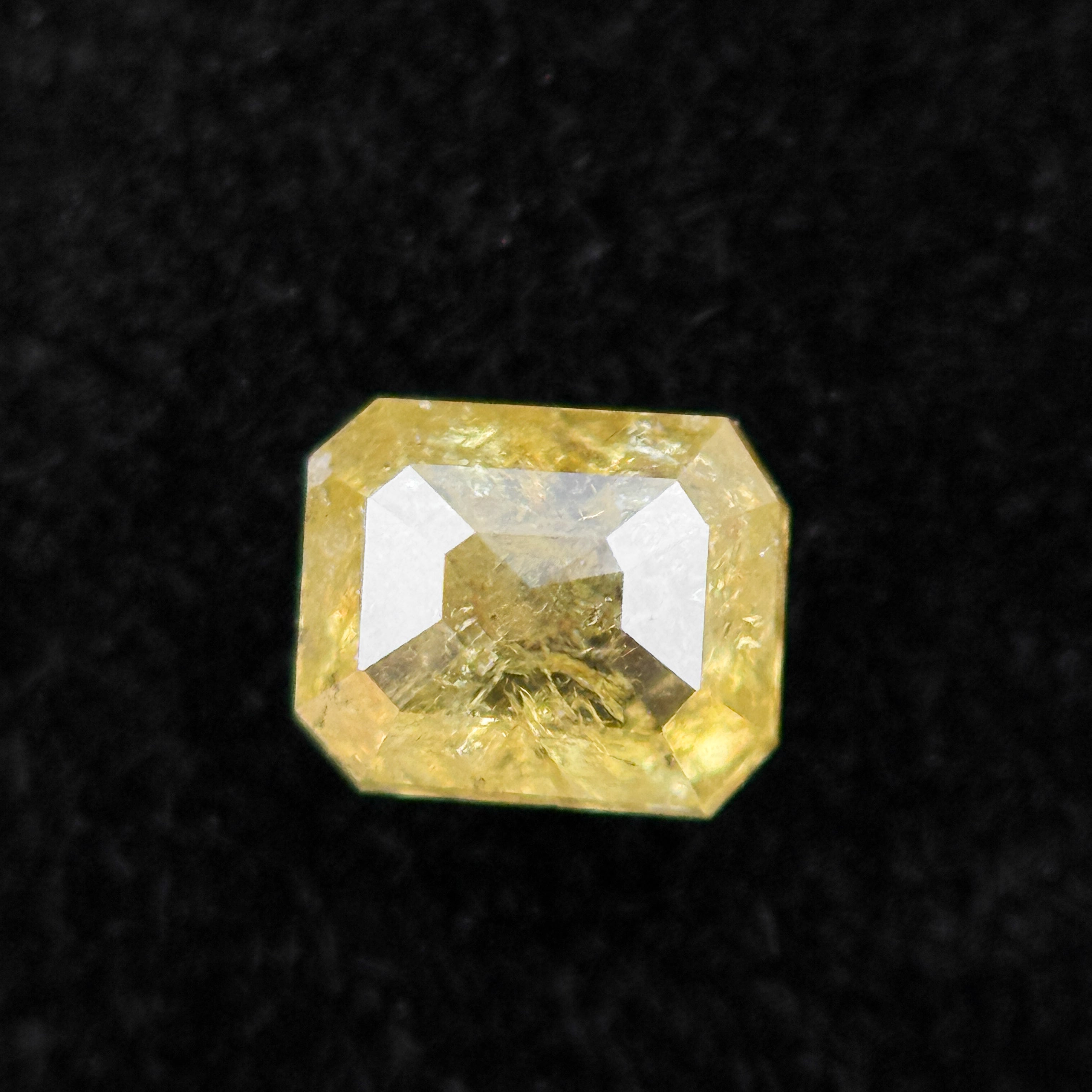 0.50 Ct Emerald Rose Cut Yellow Natural Salt and Pepper Diamond