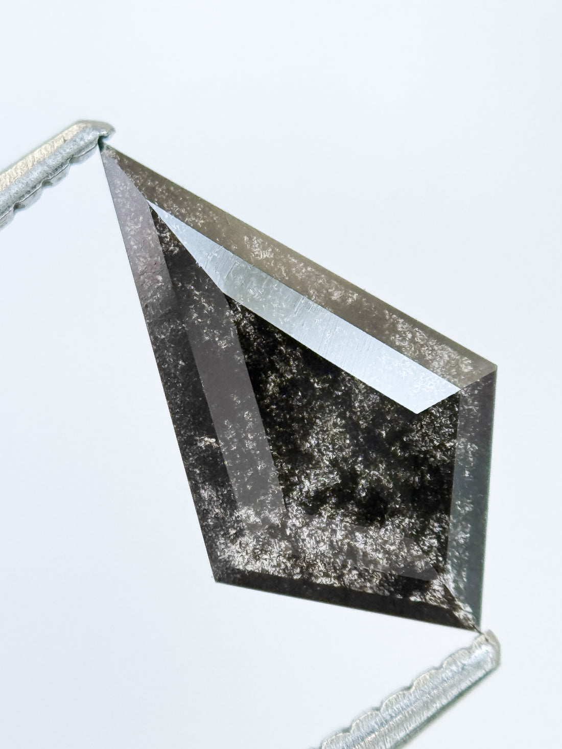 1.13 Ct Kite Rose Cut Grey Natural Salt and Pepper Diamond