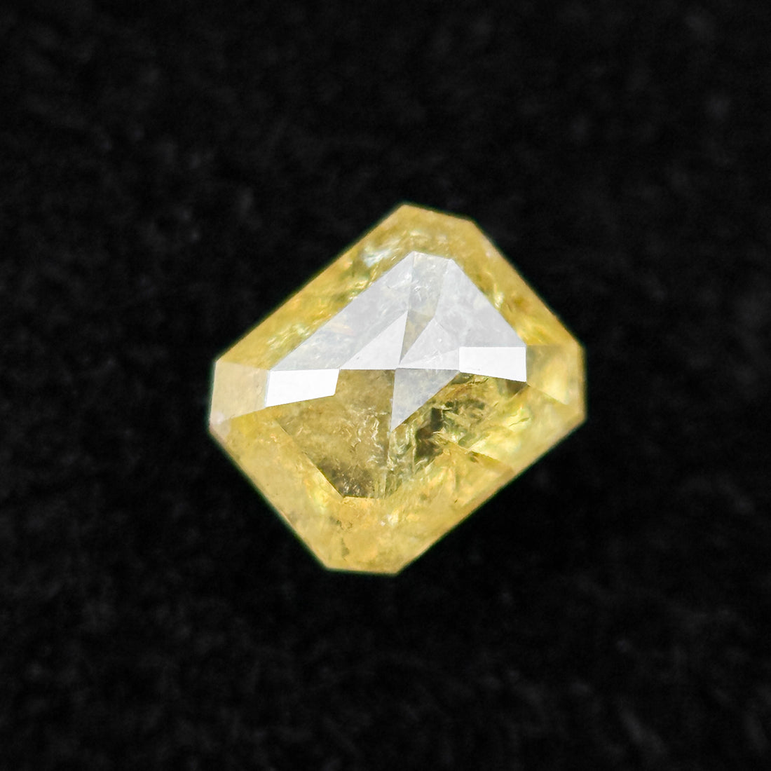 0.50 Ct Emerald Rose Cut Yellow Natural Salt and Pepper Diamond