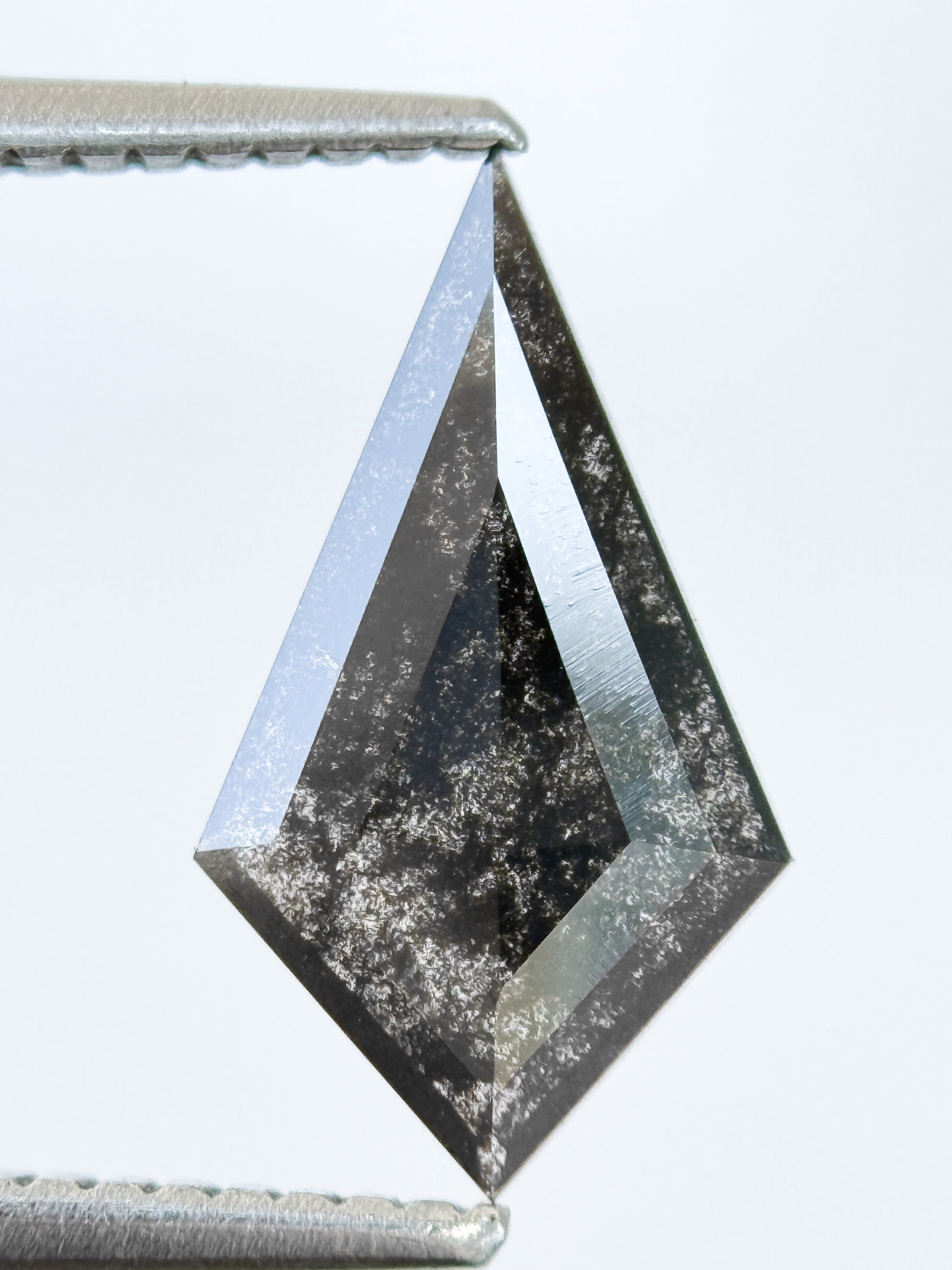 1.13 Ct Kite Rose Cut Grey Natural Salt and Pepper Diamond