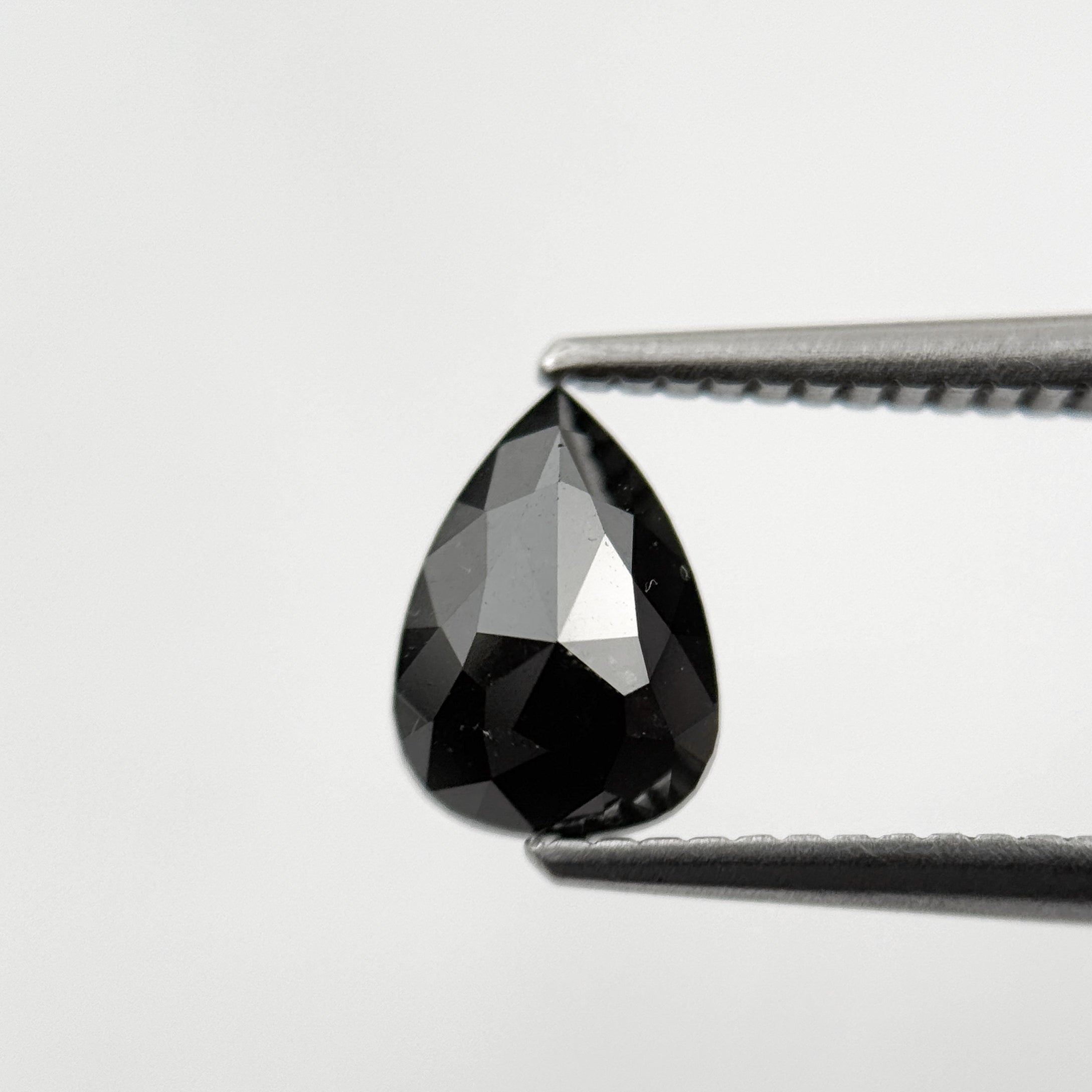 1.11 Ct Pear Rose Cut Black Natural Fancy Diamond