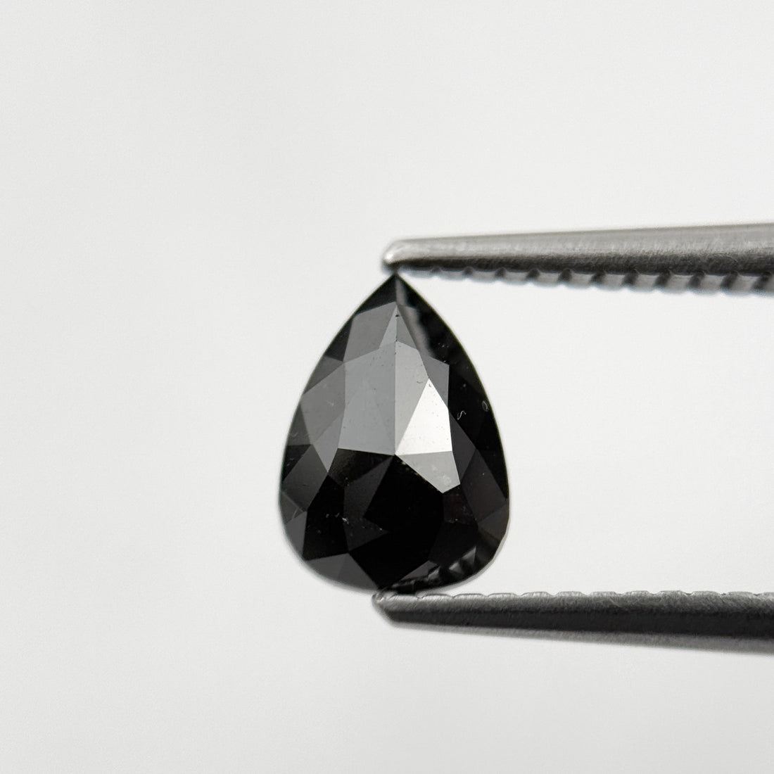 1.11 Ct Pear Rose Cut Black Natural Fancy Diamond