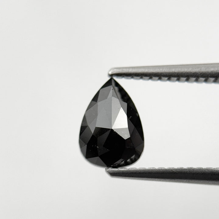 1.11 Ct Pear Rose Cut Black Natural Fancy Diamond