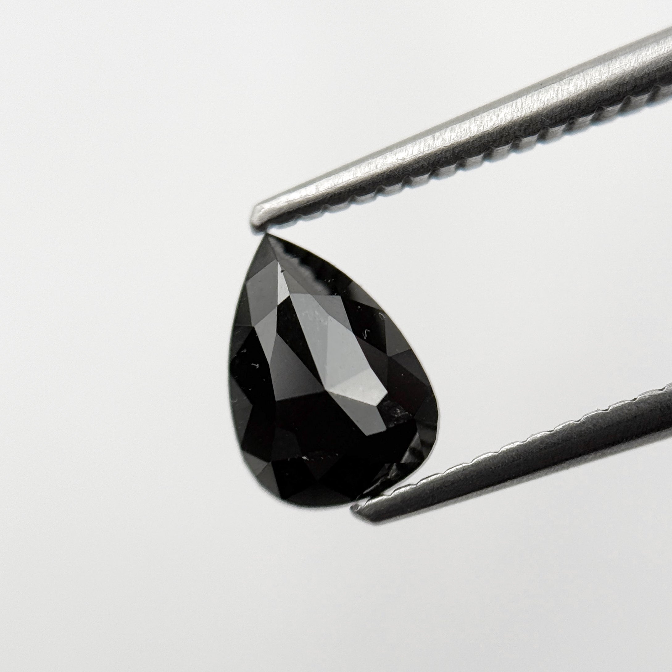 1.11 Ct Pear Rose Cut Black Natural Fancy Diamond