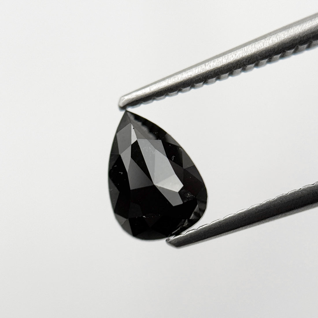 1.11 Ct Pear Rose Cut Black Natural Fancy Diamond