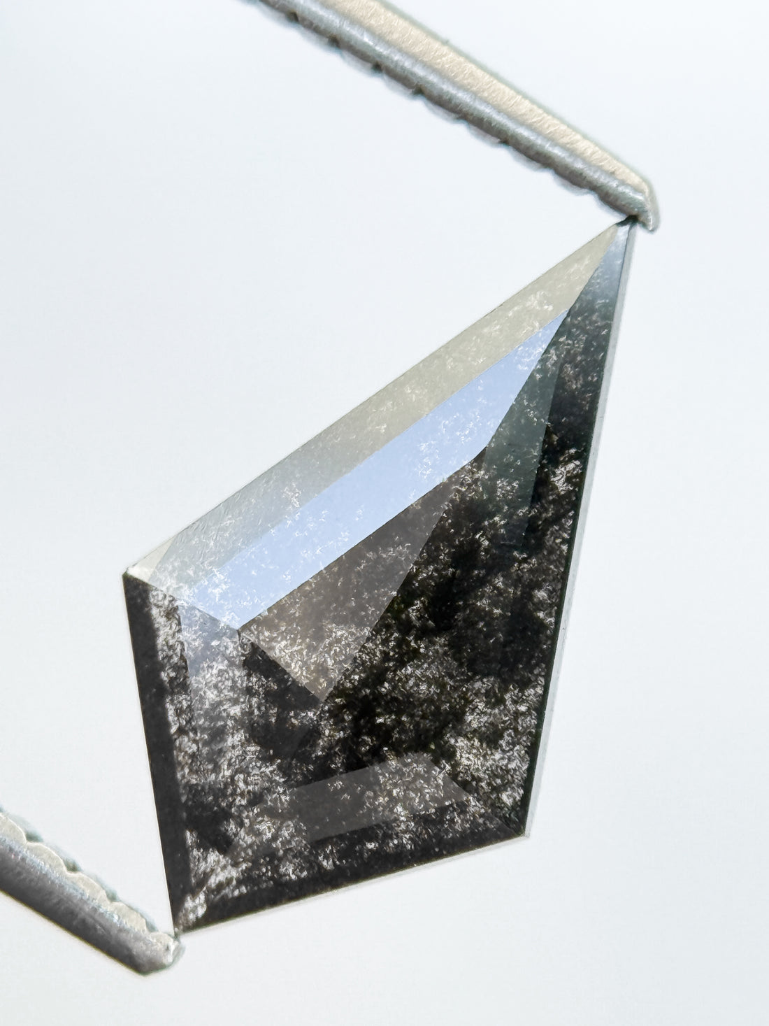 1.13 Ct Kite Rose Cut Grey Natural Salt and Pepper Diamond