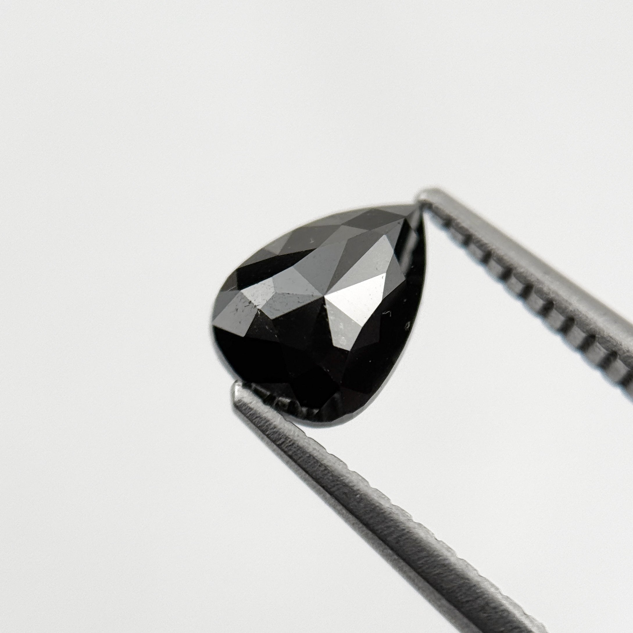 1.11 Ct Pear Rose Cut Black Natural Fancy Diamond
