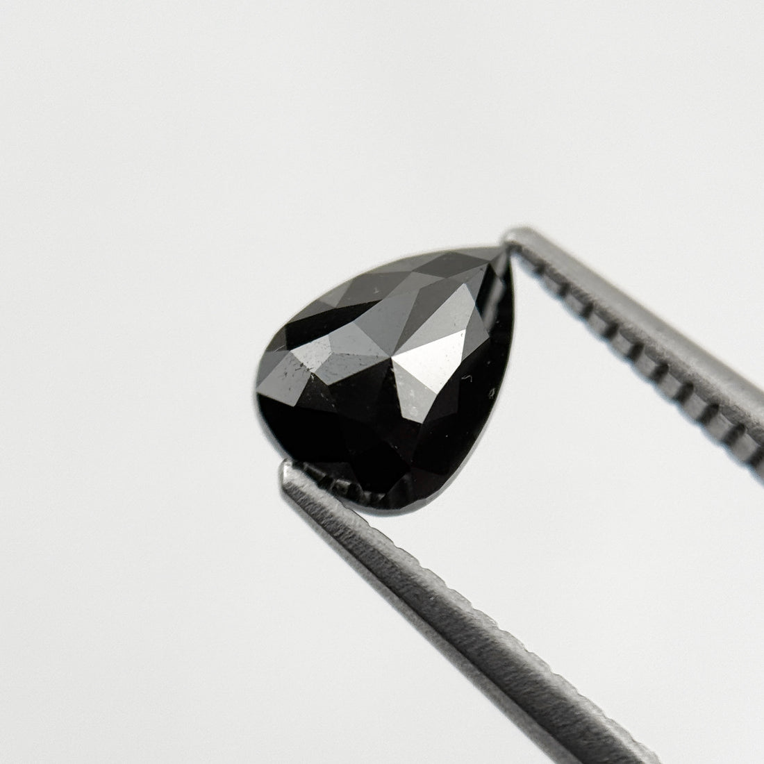 1.11 Ct Pear Rose Cut Black Natural Fancy Diamond