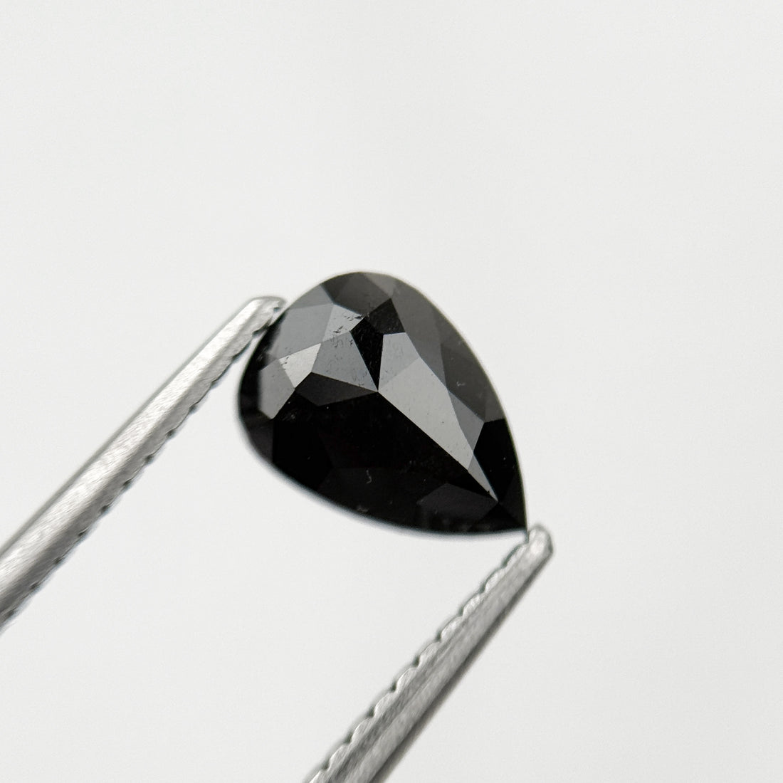 1.11 Ct Pear Rose Cut Black Natural Fancy Diamond