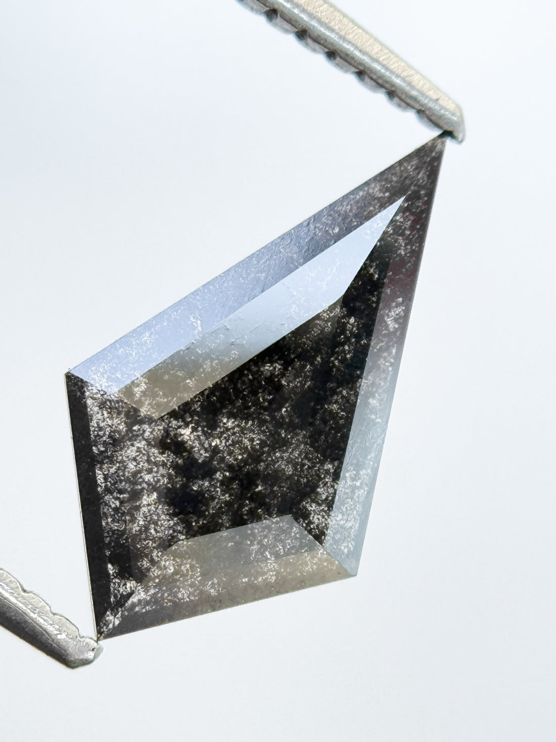 1.13 Ct Kite Rose Cut Grey Natural Salt and Pepper Diamond
