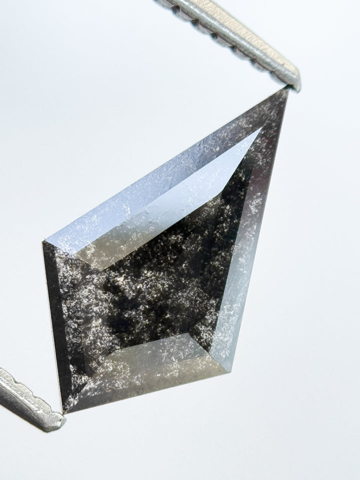 1.13 Ct Kite Rose Cut Grey Natural Salt and Pepper Diamond