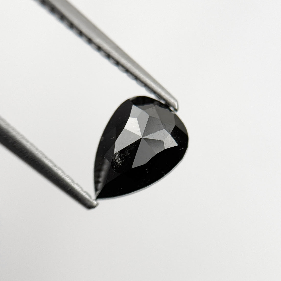1.11 Ct Pear Rose Cut Black Natural Fancy Diamond