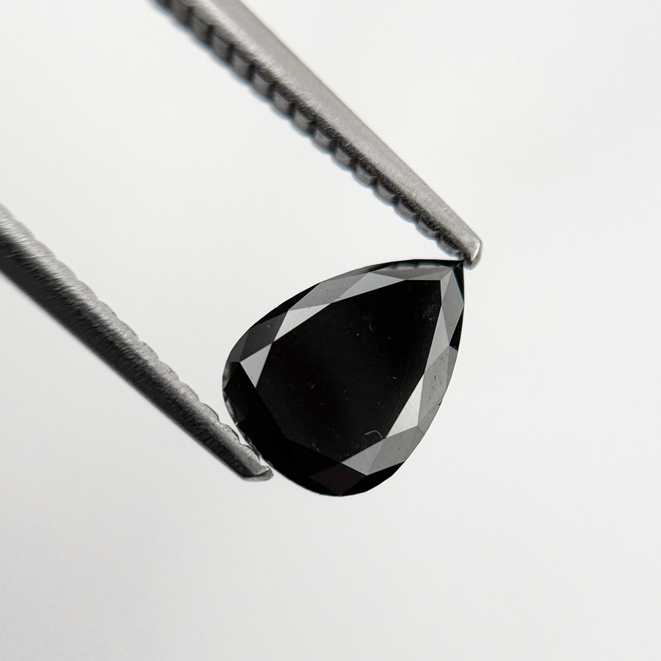 1.11 Ct Pear Rose Cut Black Natural Fancy Diamond