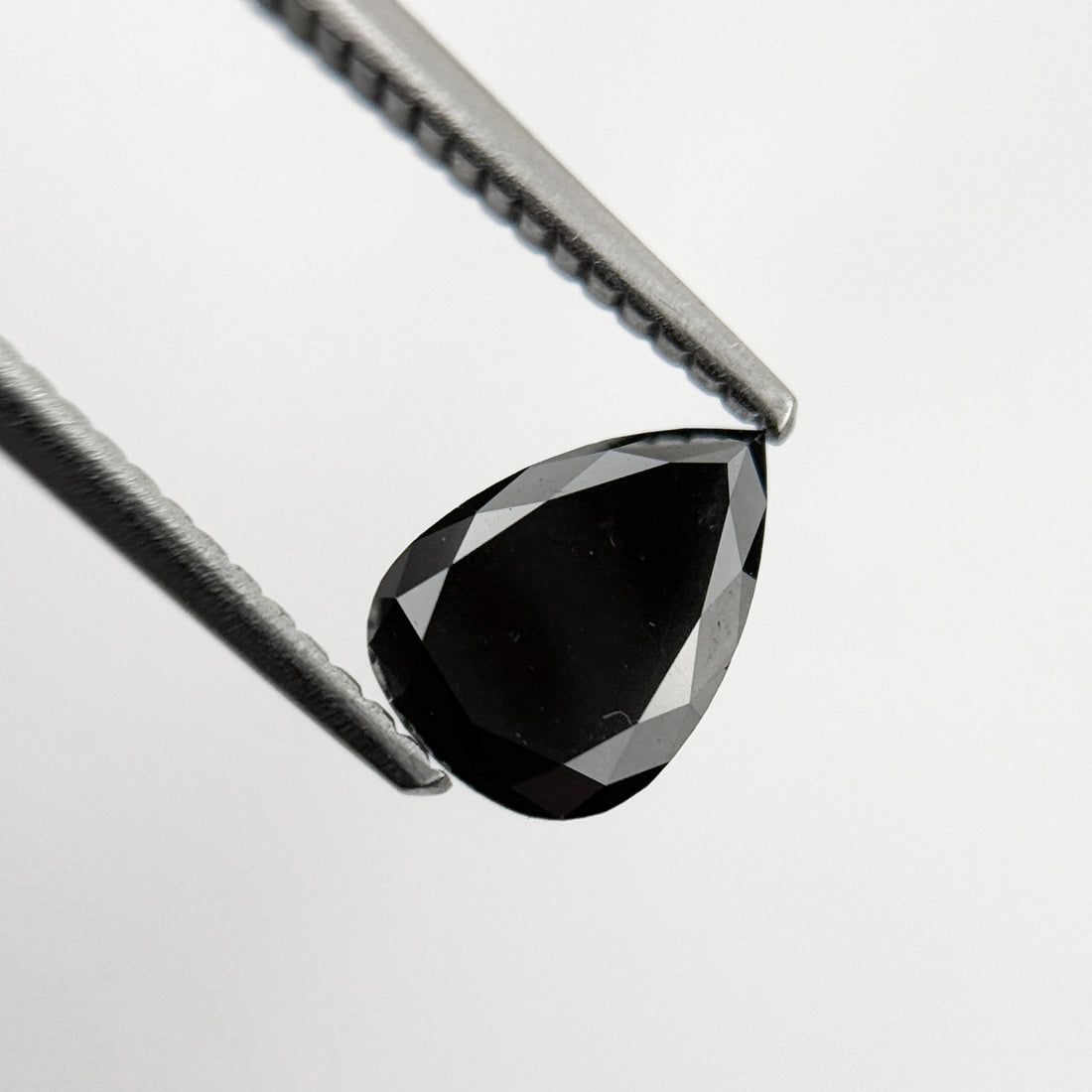 1.11 Ct Pear Rose Cut Black Natural Fancy Diamond