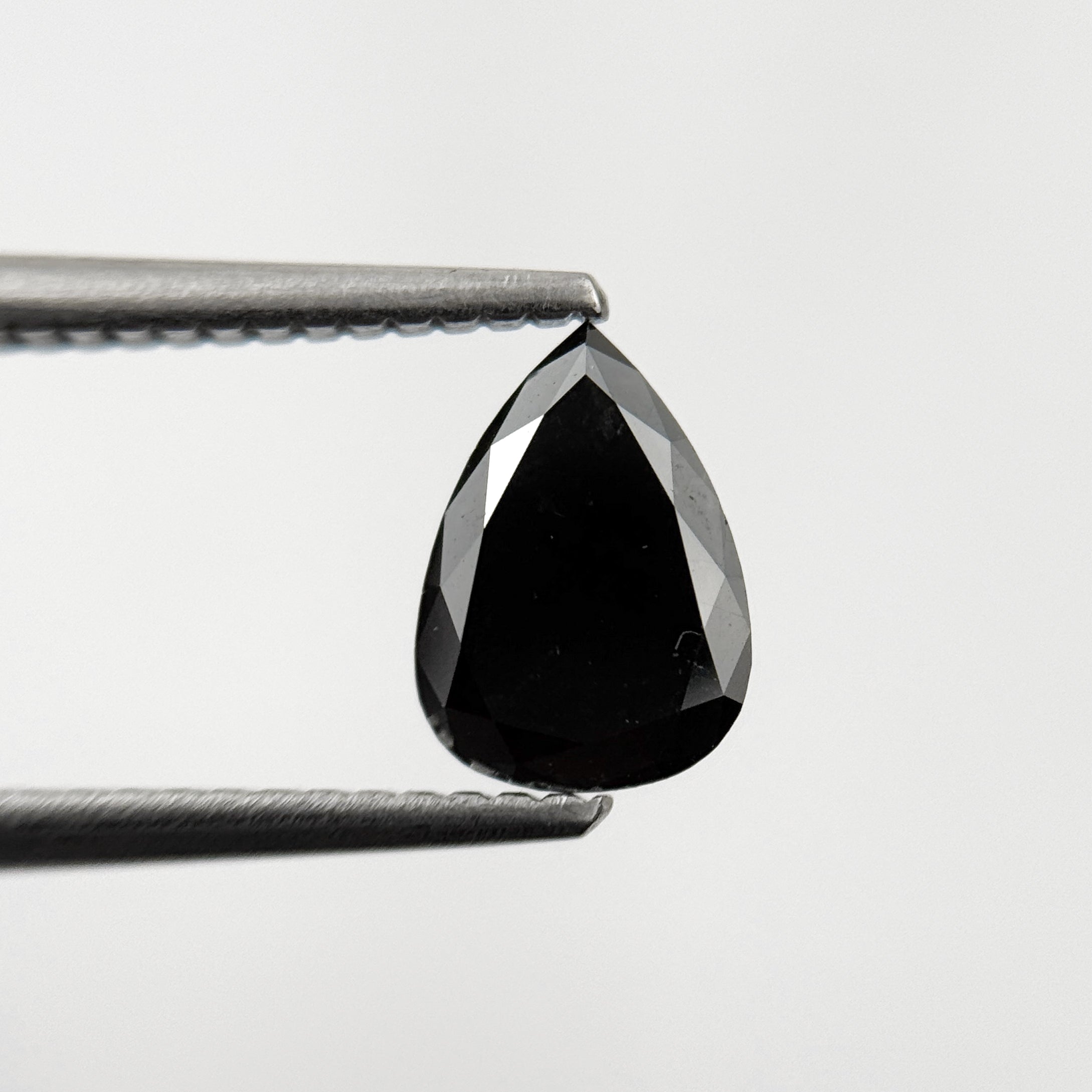 1.11 Ct Pear Rose Cut Black Natural Fancy Diamond