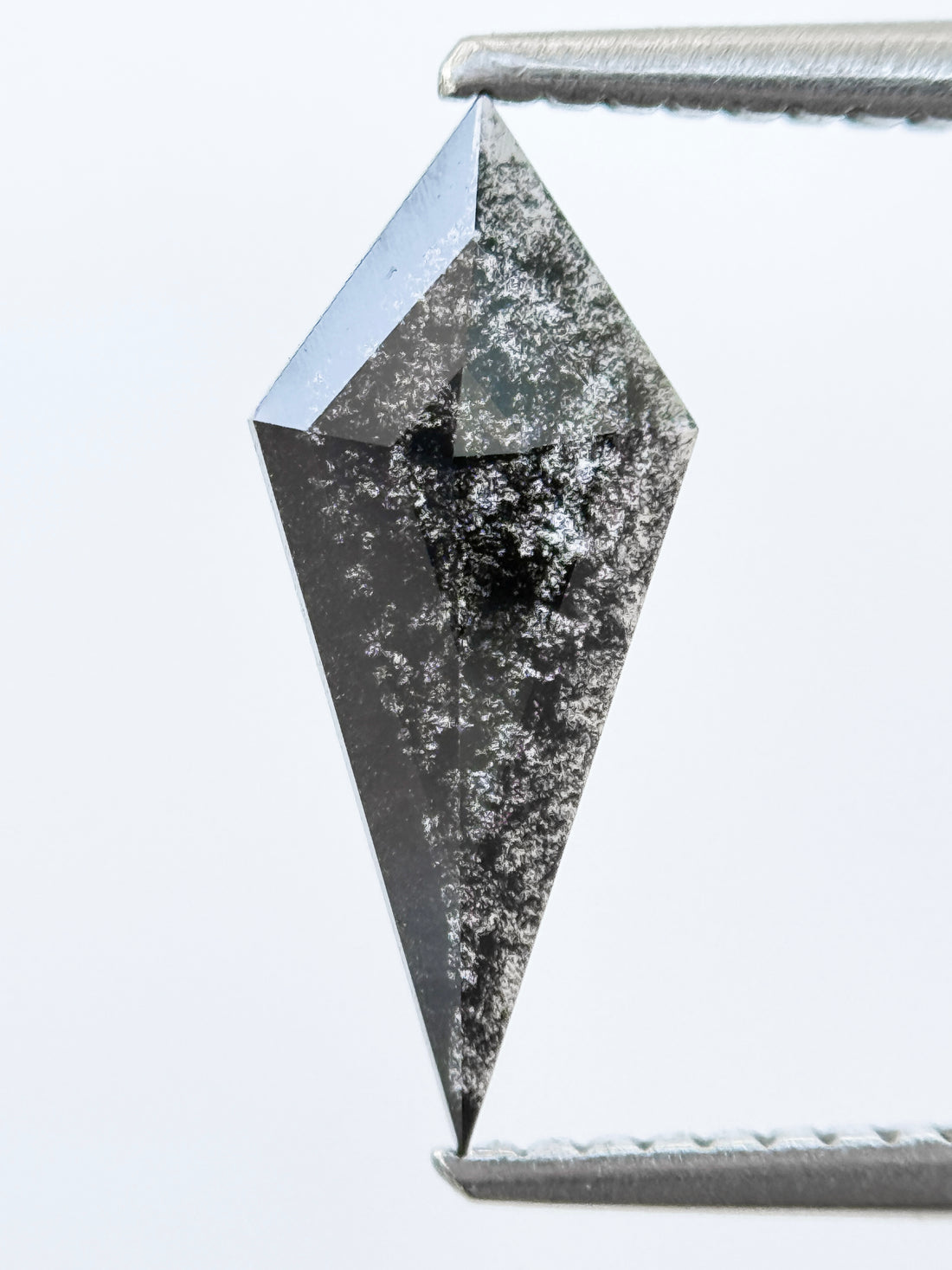 0.82 Ct Kite Rose Cut Grey Natural Salt and Pepper Diamond